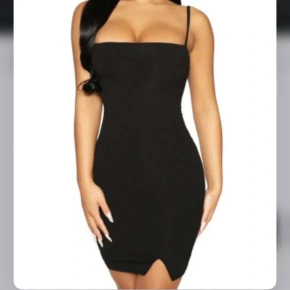 Dresses | Nwt Naked Wardrobe Black Slit Mini Dress Size Xsmall | Poshmark